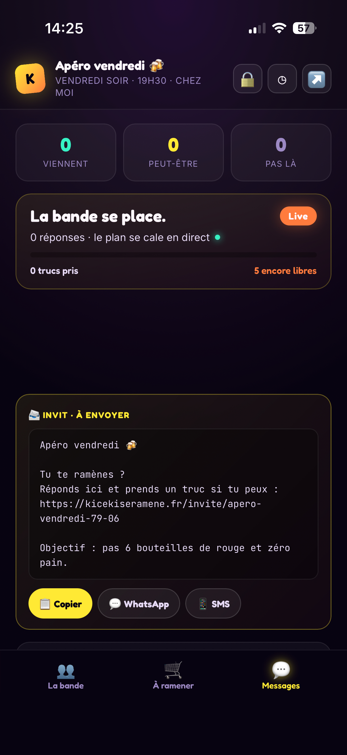 KicékiSeRamène : choses à ramener